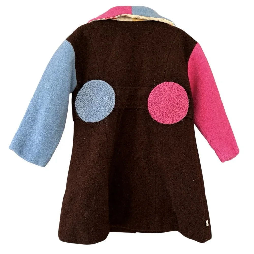 COCO BON BONS‎ Baby Girl 100% Wool Coat Size 18-24 months Cotton Lined Preppy